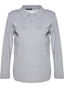 Trendyol Gray Melange Polo Neck Knitted Tunic