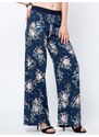 GNGbasic Swedish trousers decorated with a print in navy blue roses