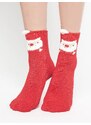 Yups Socks with Santa Claus application red