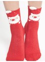 Yups Socks with Santa Claus application red