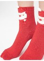 Yups Socks with Santa Claus application red