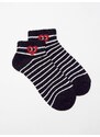 Yups Striped socks with red heart black