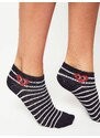 Yups Striped socks with red heart black