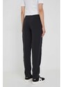 Kalhoty Calvin Klein dámské, černá barva, jednoduché, high waist
