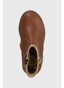 Dětské kožené boty Pom D'api CITY LOCK hnědá barva