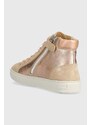 Dětské kožené sneakers boty Pom D'api SWAG ZIP LACE růžová barva