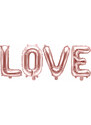 PARTYDECO Foliový nápis LOVE růžovo zlatý - Valentýn / Svatba, 140x35 cm