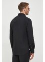 Košile Michael Kors pánská, černá barva, slim, s italským límcem