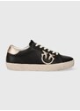 Kožené sneakers boty Pinko Seattle černá barva, 101631 A12S ZH2