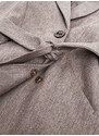 Hnědý dámský kabát s vzorem model 14968424 - ROSSE LINE