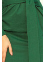 Dámské šaty s dlouhým rukávem a páskem středně dlouhé zelené - Zelená - Numoco