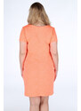 Dámské volnočasové šaty i pro plnoštíhlé oranžové - Oranžová - Efect