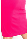Dámské společenské šaty s krátkým rukávem malinové - Malinová / XL - Numoco