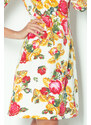 Dámské společenské šaty BLOSSOM s květovaným motivem krátké květované - Květovaná / L - Numoco