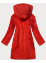 Ann Gissy Krátký červený dámský kabát s kapucí (GSQ2311)