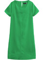 INPRESS Zelené trapézové šaty (435ART)