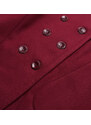 ROSSE LINE Dámský kabát plus size v bordó barvě s kapucí (2728)