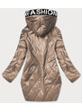 S'WEST Béžová dámská lesklá bunda (B8015-12)