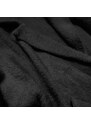 MADE IN ITALY Dlouhý černý vlněný přehoz přes oblečení typu "alpaka" (7108)