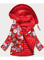 MINORITY Červená oboustranná dámská květovaná bunda (PC-6105-16)