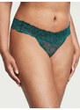 Victoria's Secret luxusní Green celokrajková tanga Posey Side Lace-Up Thong Panty