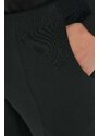 Kalhoty Emporio Armani dámské, černá barva, jednoduché, medium waist