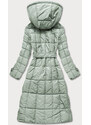 Ann Gissy Klasický dámský prošívaný kabát v pistáciové barvě (AG2-J83)
