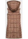 S'WEST Dámská vesta v karamelové barvě s kapucí (B8089-22)