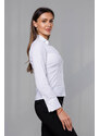 S&G Collection Klasická bílá dámská bavlněná košile (0818-3#)