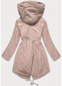 Miss TiTi Jednoduchá béžová dámská bunda se šikmými kapsami (HS-1832-1)