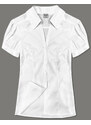 S&G Collection Bílá dámská košile s krátkými rukávy (0666#)