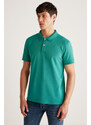 GRIMELANGE Chris Men Regular Fit 100% Cotton Green Polo Neck T-shirt