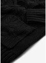 bonprix Pletené šaty s rolákovým límcem a průhmatovými kapsami Černá