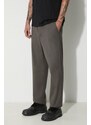 Kalhoty s příměsí vlny Norse Projects Ezra Relaxed Cotton Wool Twill zelená barva, ve střihu chinos, N25-0391-8109