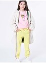 Dětské tepláky Karl Lagerfeld žlutá barva, s aplikací