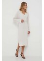 Šaty Calvin Klein béžová barva, midi, oversize