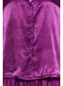 Trendyol Purple Satin Shirt-Pants Woven Pajamas Set