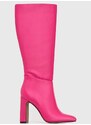 Kozačky Steve Madden Ambrose dámské, růžová barva, na podpatku, SM11002642