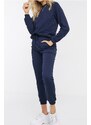 Know Women's Navy Blue Cotton Pajamas Set