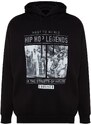 Trendyol Black Men's Oversize/Wide Cut Rap Music Printed Cotton Sweatshirt with Fleece Inside