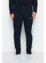 Trendyol Navy Blue Embroidery Detailed Knitted Pajamas Set