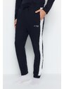 Trendyol Navy Blue Embroidery Detailed Knitted Pajamas Set