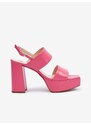 Růžové dámské kožené sandály na podpatku Högl Cindy - Dámské
