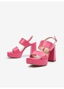 Růžové dámské kožené sandály na podpatku Högl Cindy - Dámské