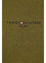 Mikina Tommy Hilfiger pánská, zelená barva, s kapucí, s potiskem