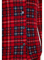 Trendyol Red Soft Feel Premium Plaid Sleep Band Knitted Pajamas Set