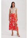 DEFACTO A Cut Flower Normal Waist Midi Skirt