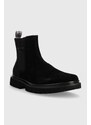 Semišové kotníkové boty Calvin Klein Jeans EVA MID CHELSEA BOOT SUEDE pánské, černá barva, YM0YM00764