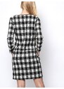 Euphory CHECKERED DRESS WHITE AND BLACK