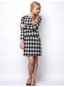 Euphory CHECKERED DRESS WHITE AND BLACK